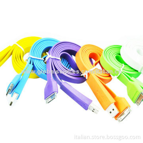 Factory Price 30-pin Wide Flat USB Data and Charging Cables for iPhone 4, 1, 2, 3m Length